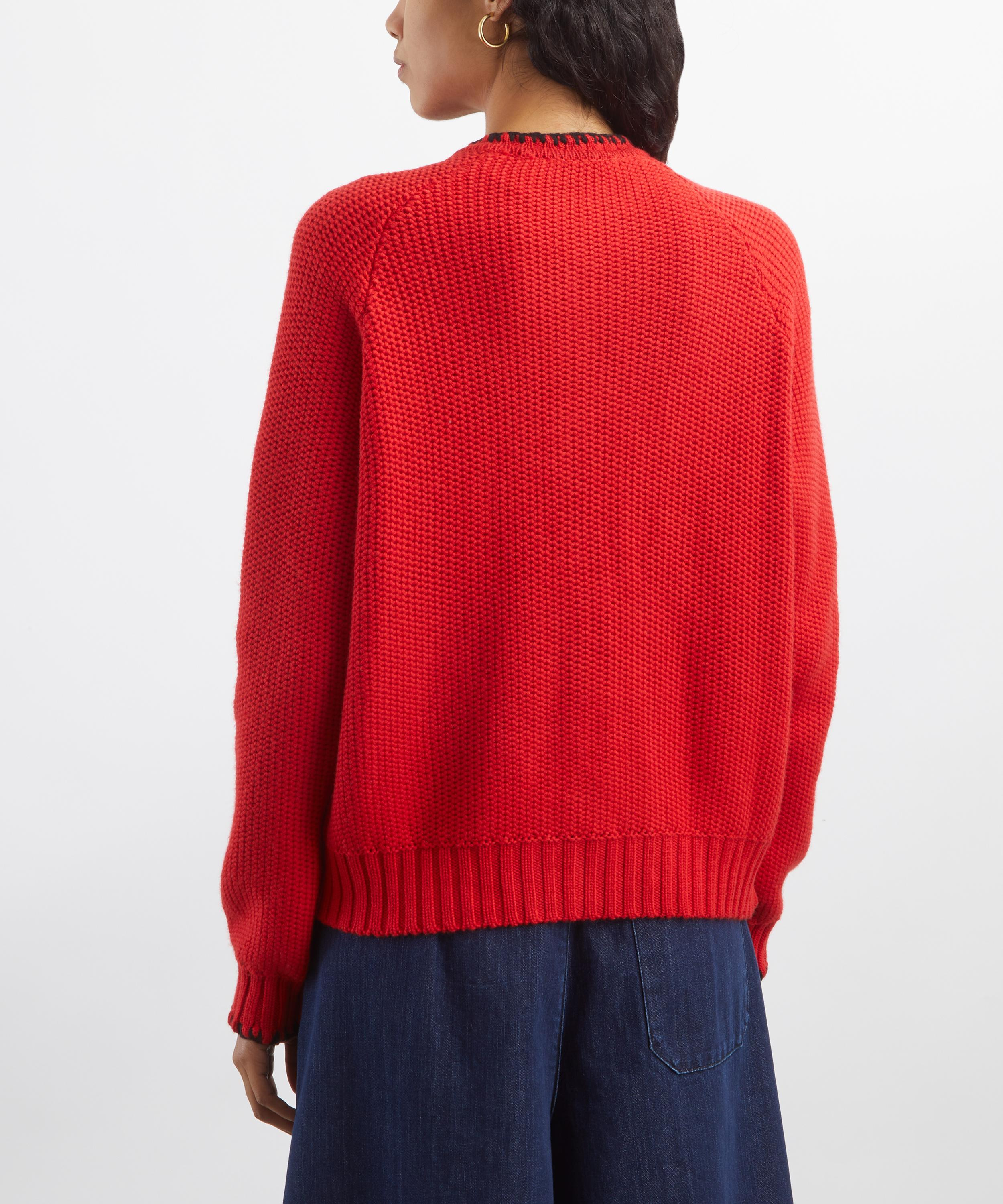 Red Lotus Lambswool Cardigan - 4