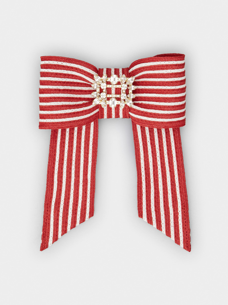 Broche Vivier Hair Clip in raffia 1