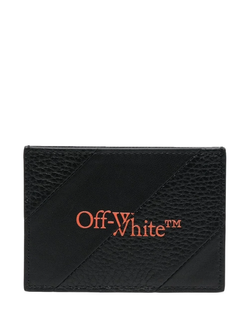 logo-print leather cardholder - 1