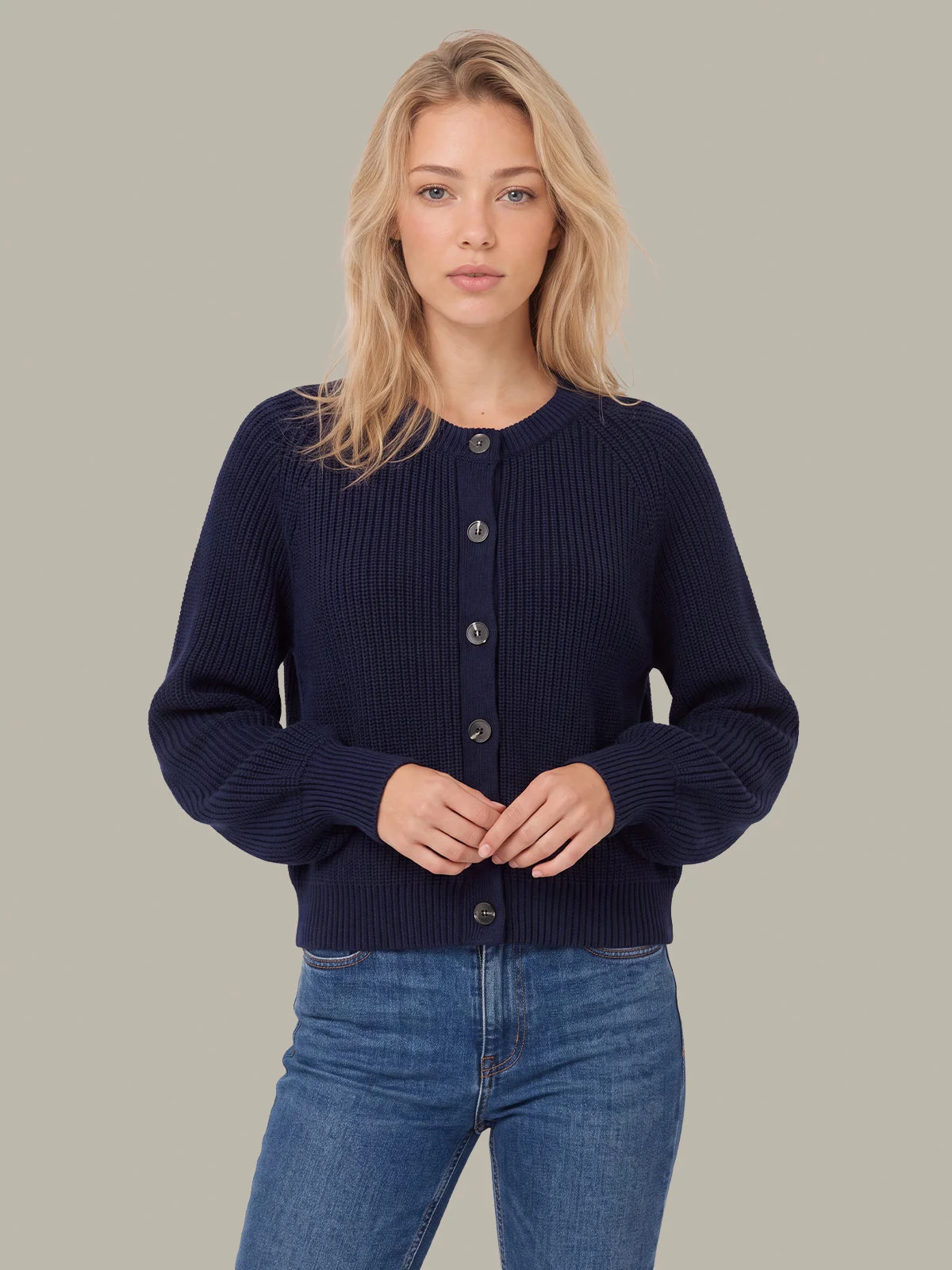 Pippa Shaker Crew Cardigan - 1
