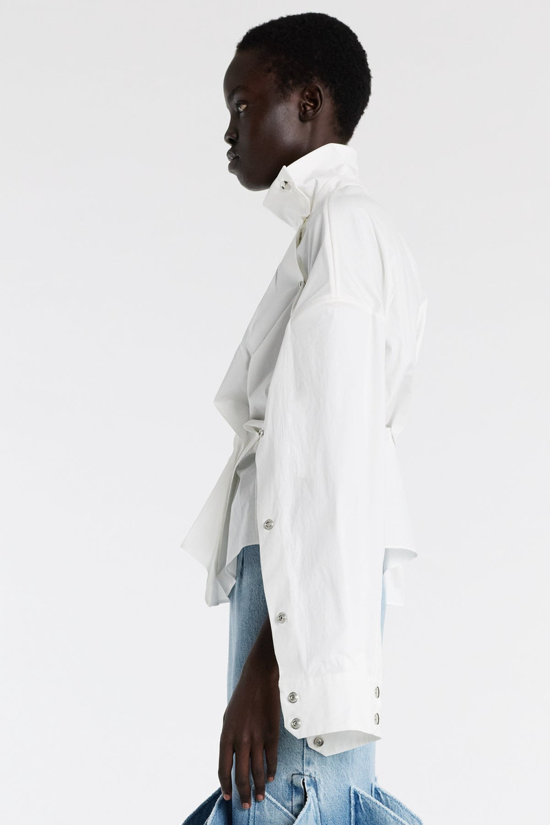 A.W.A.K.E. MODE ASYMMETRIC COLLAR SHIRT WHITE outlook
