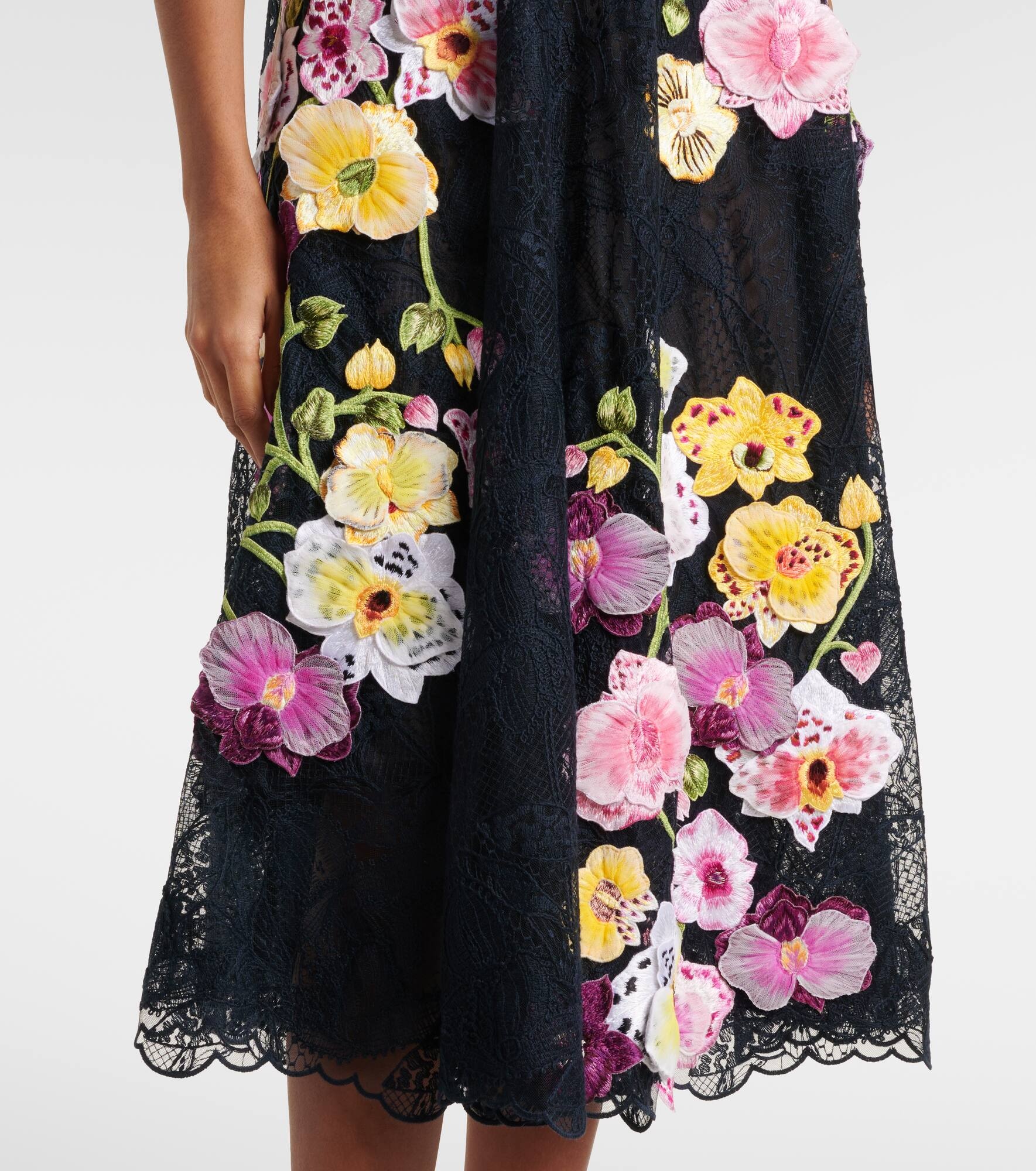 Orchid embroidered lace cocktail dress - 5