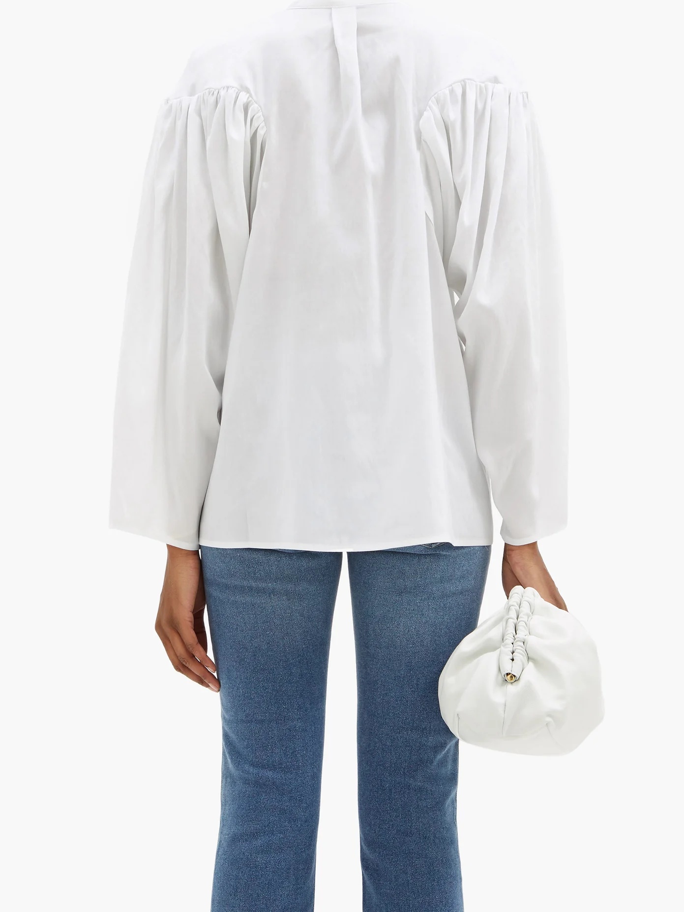 Moncton gathered balloon-sleeve blouse - 5