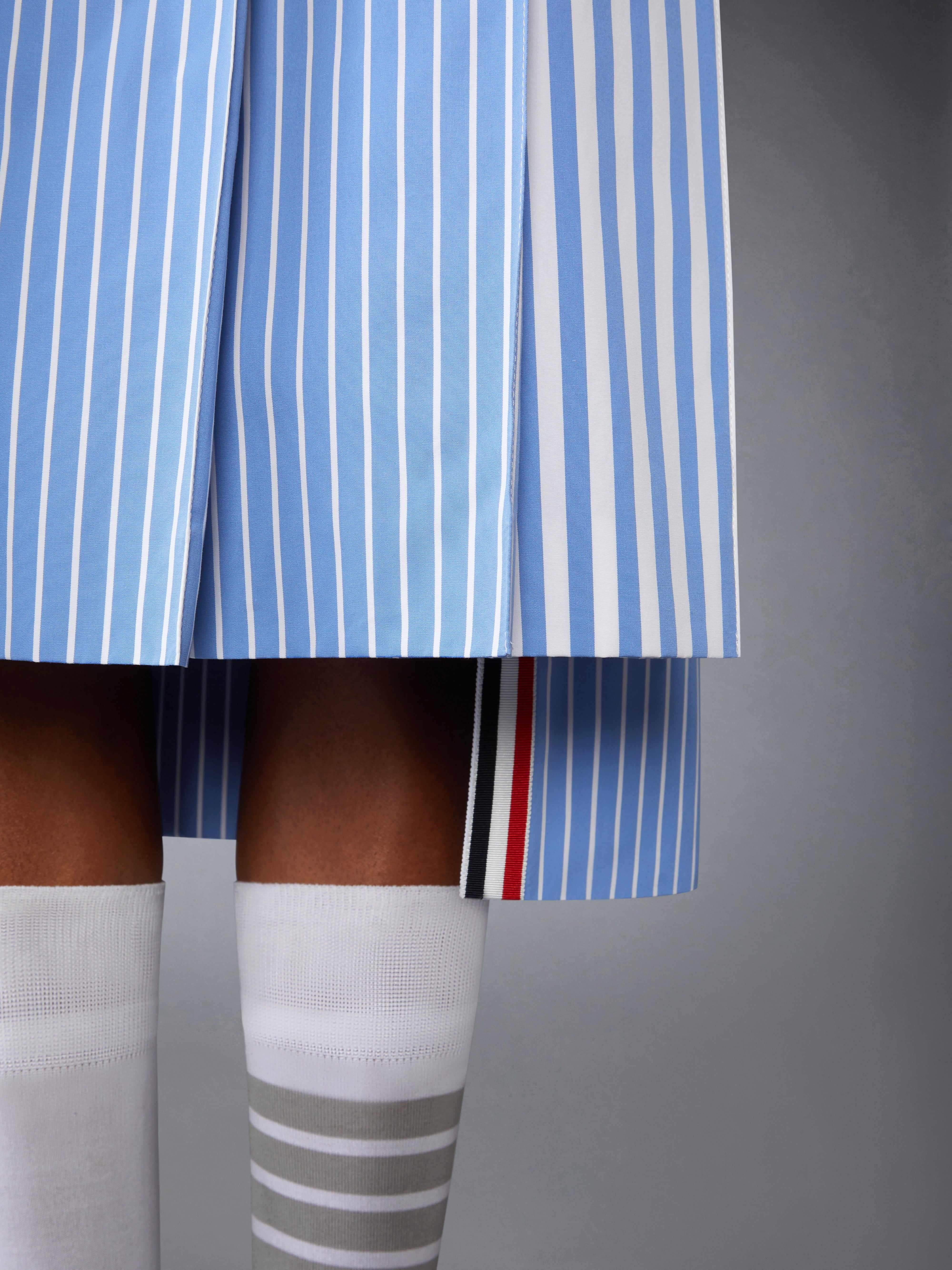 AWNING STRIPED POPLIN FUNMIX PLEATED SKIRT - 6