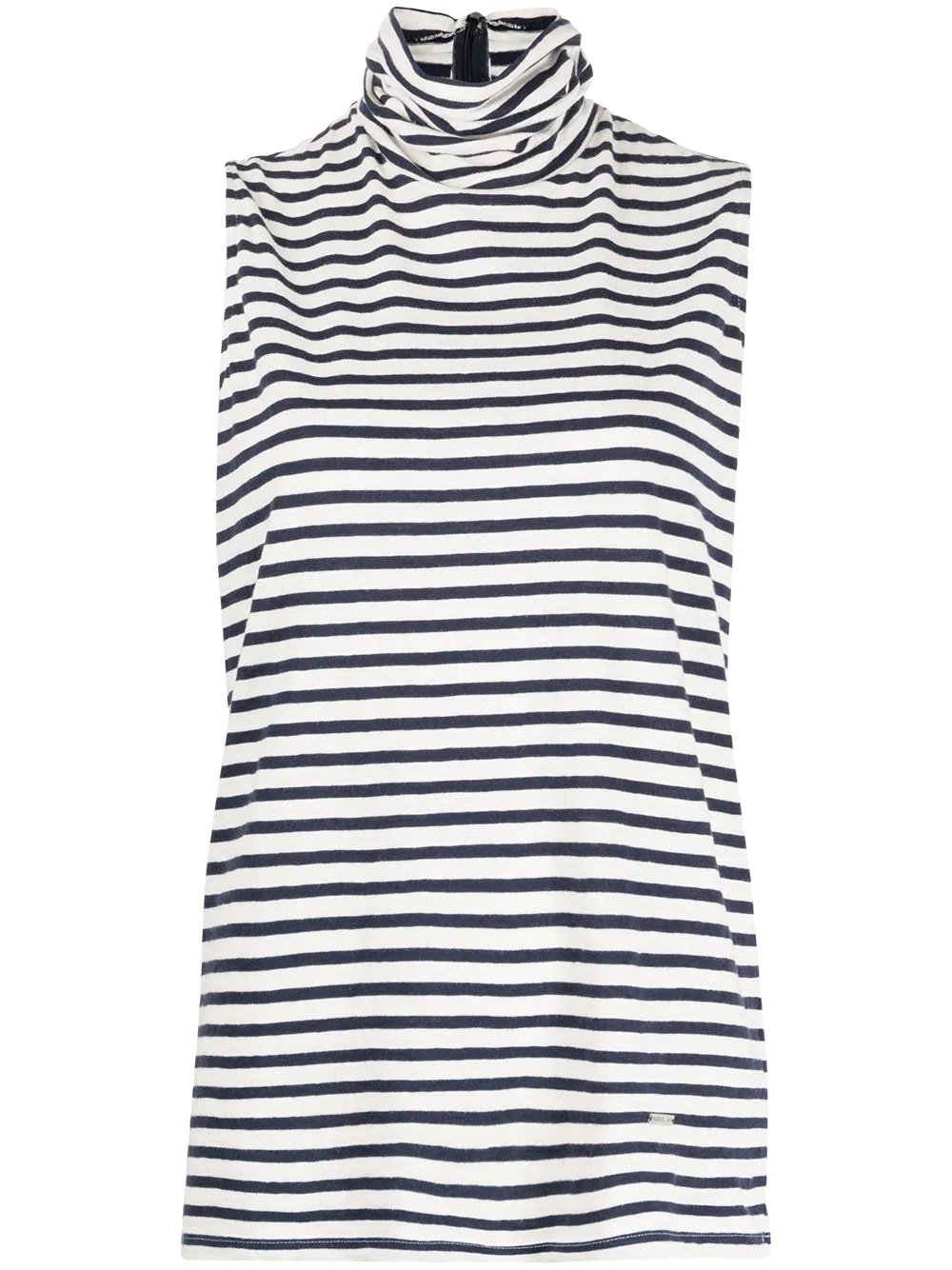 striped sleeveless T-shirt - 1