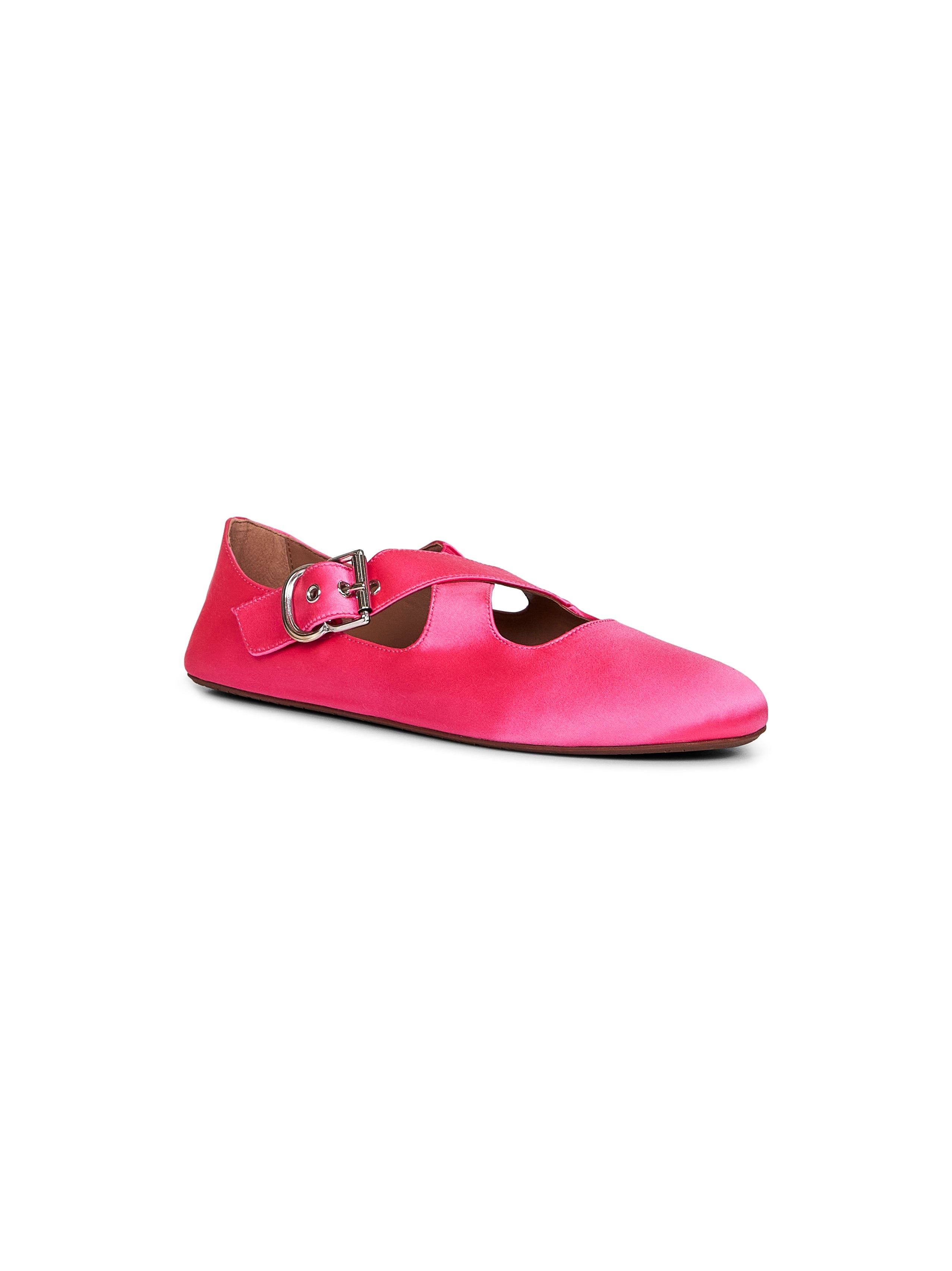 Fuchsia satin Flat criss cross ballet flats - 2