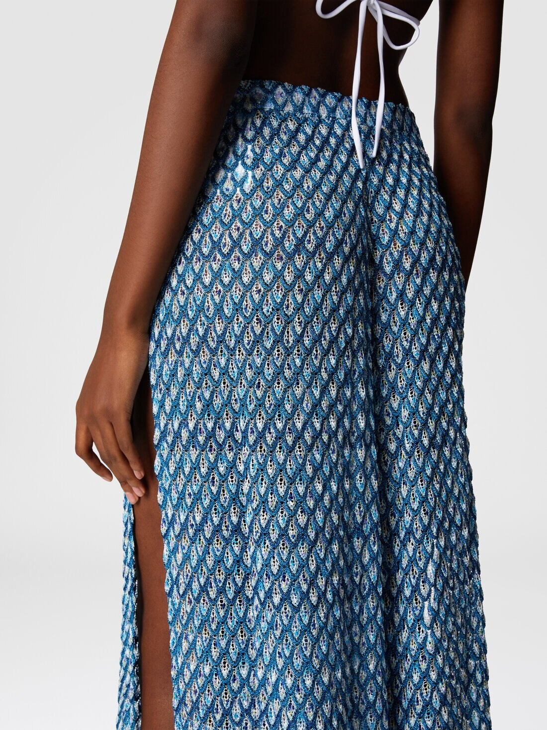 Viscose trousers with lamé shell motif - 5