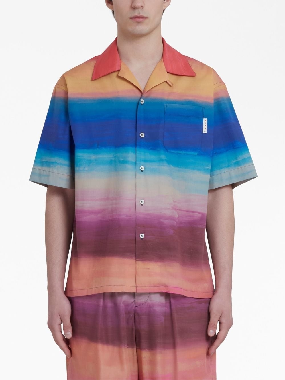 painterly-print cotton shirt - 3
