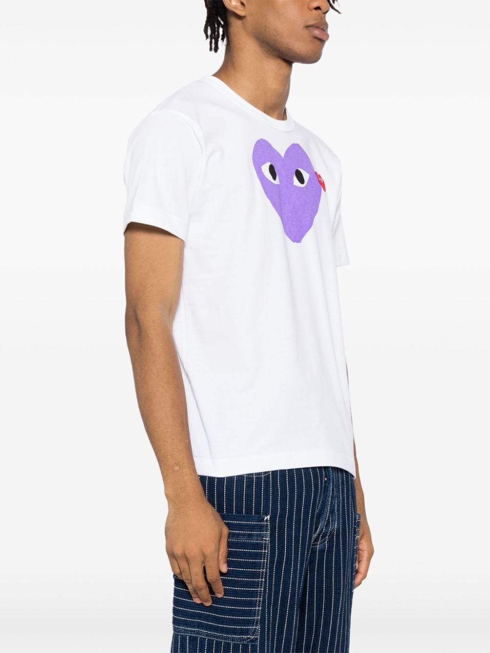 signature heart motif cotton T-shirt - 4