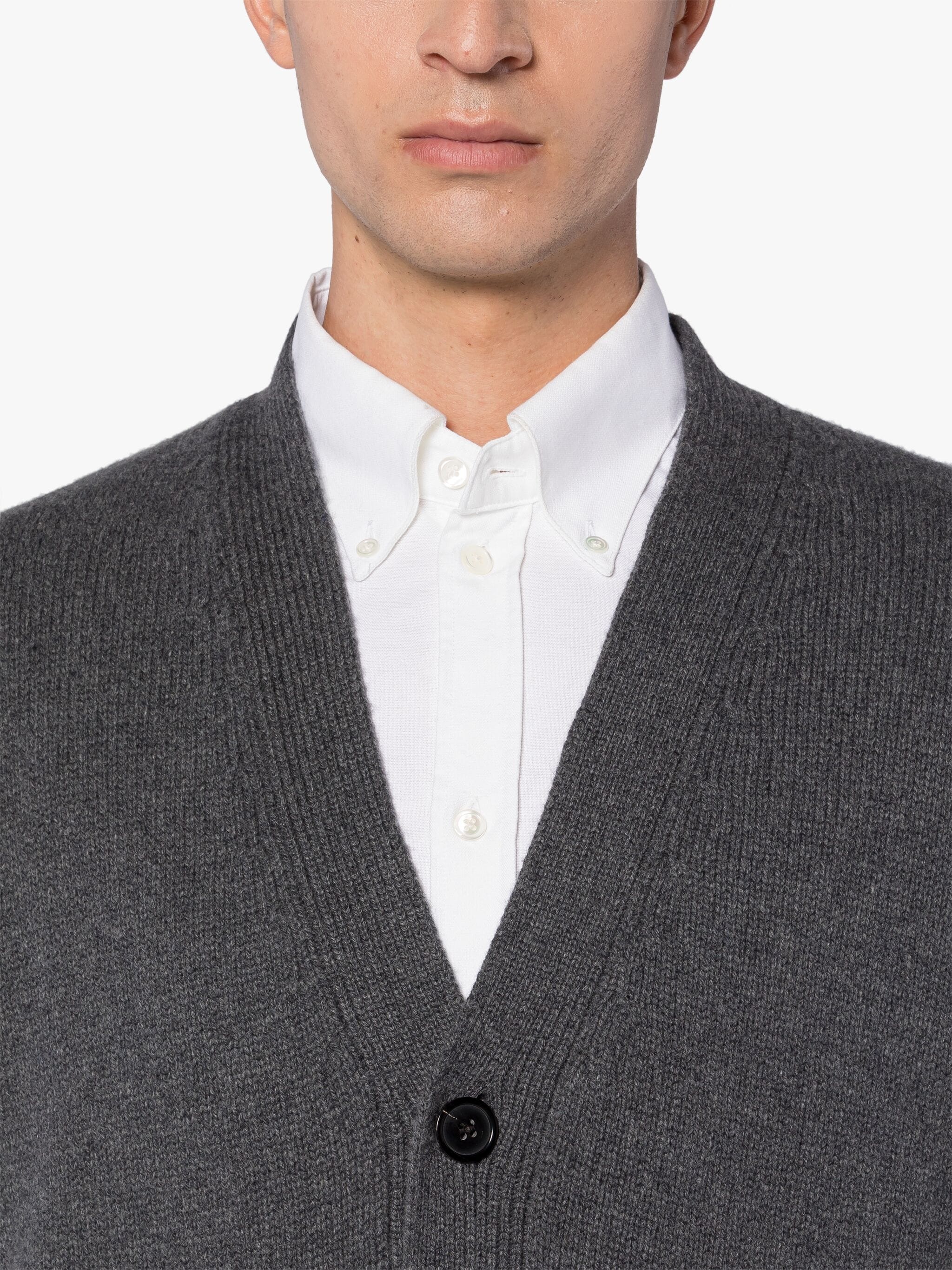 STOCKHOLM GREY MERINO WOOL & CASHMERE CARDIGAN - 5