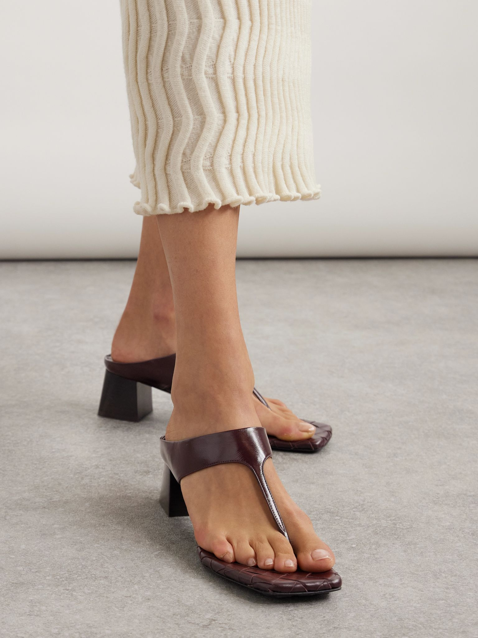 Intrecciato leather sandals Brown - 2