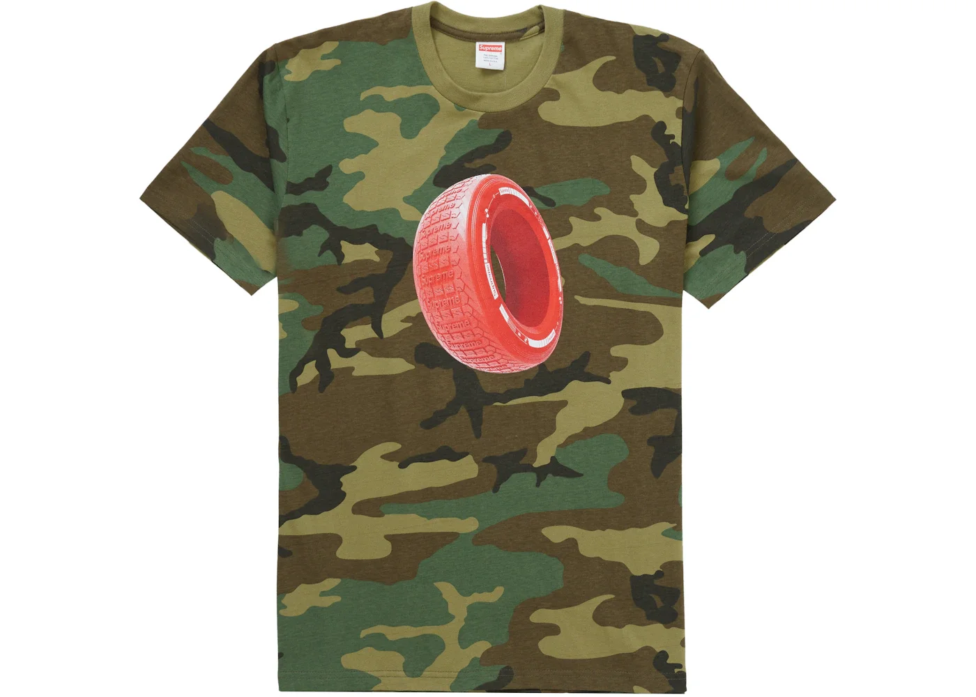 Supreme Tire Tee Woodland Camo - 1