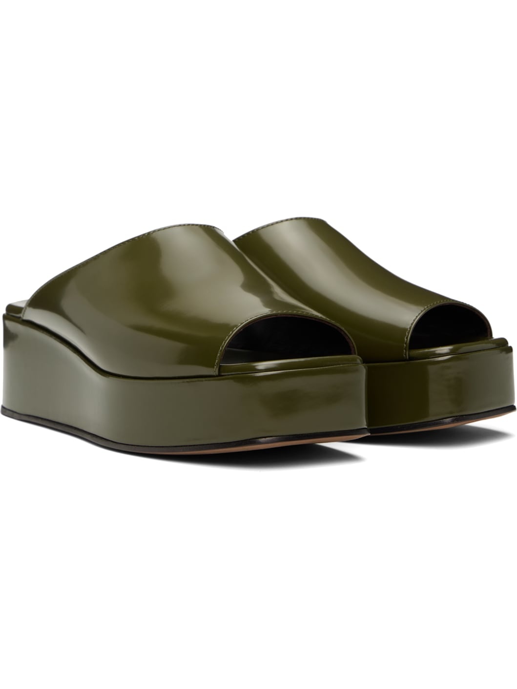 Khaki Emi Flatform Sandals - 4