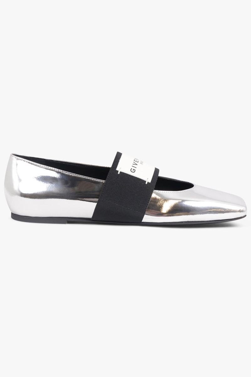 Givenchy BALLERINA FLATS WITH GIVENCHY LABEL ELASTIC | SILVERY GREY outlook