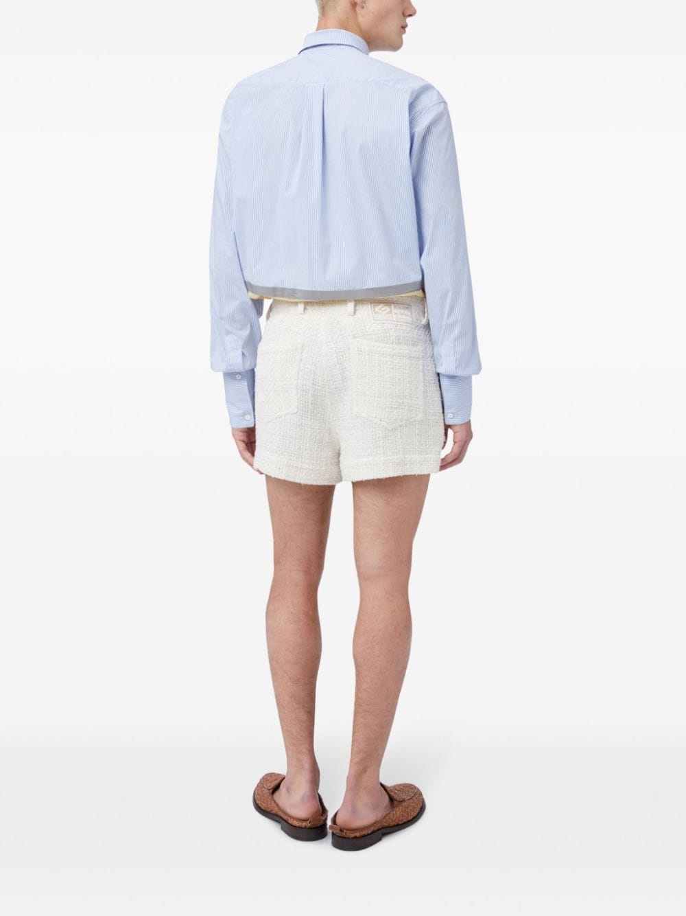 sequin-embellished tweed shorts - 5