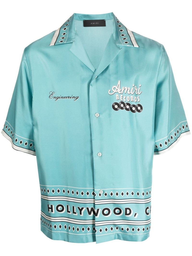 Records graphic-print silk shirt 1