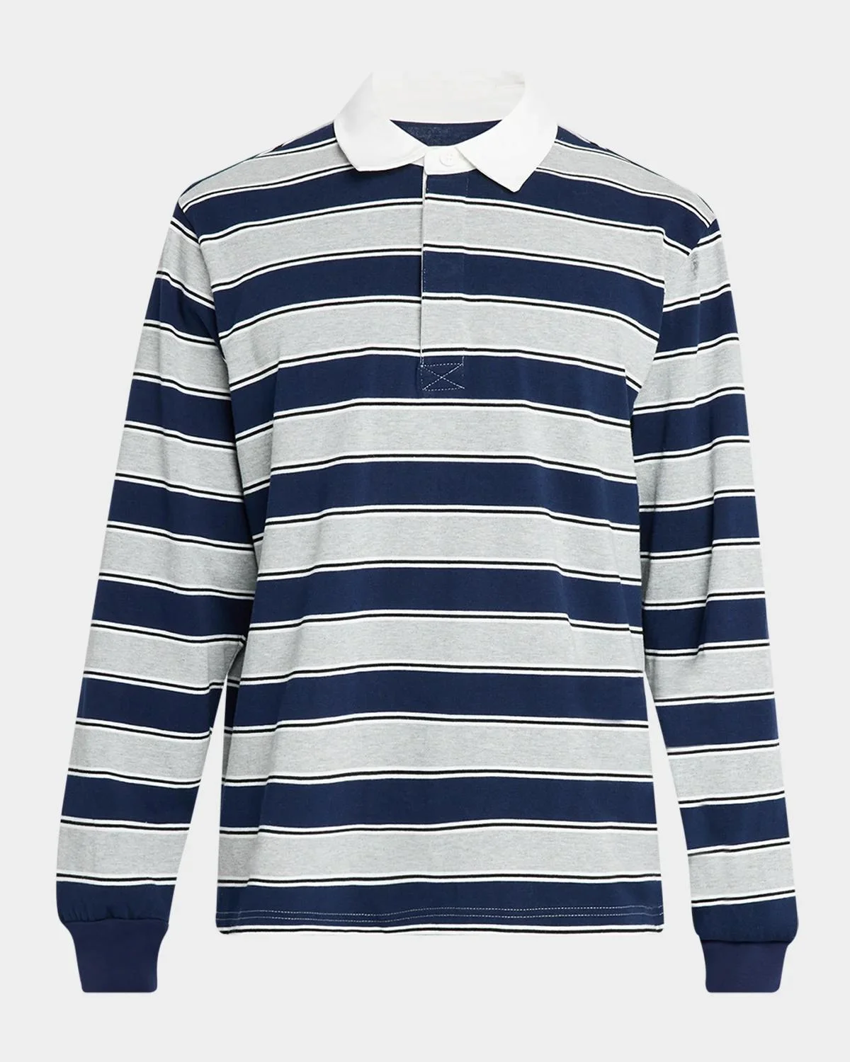 Men's Cotton Stripe Rugby Shirt - 1