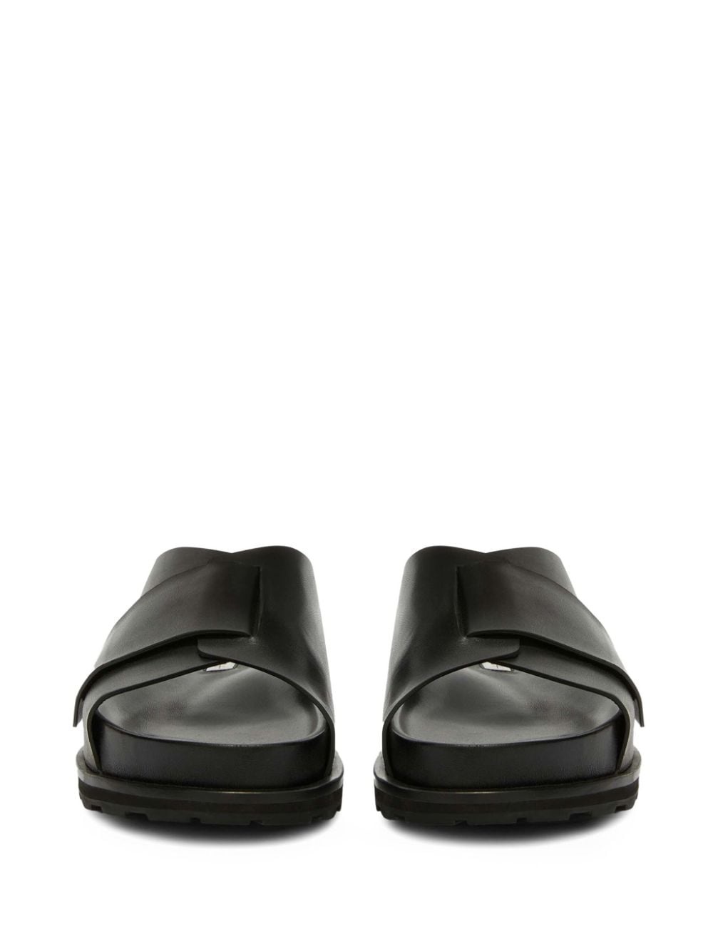 slip-on leather slides - 4