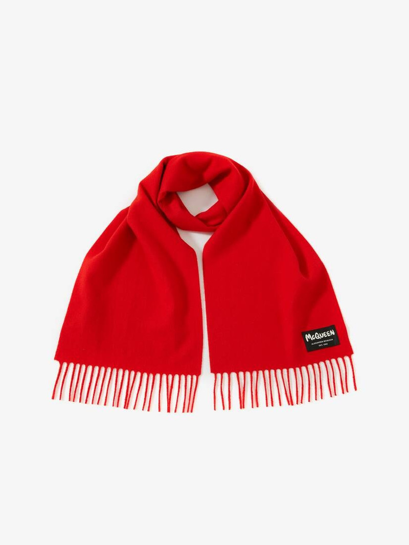 Alexander McQueen Mcqueen Tag Scarf in Orange outlook