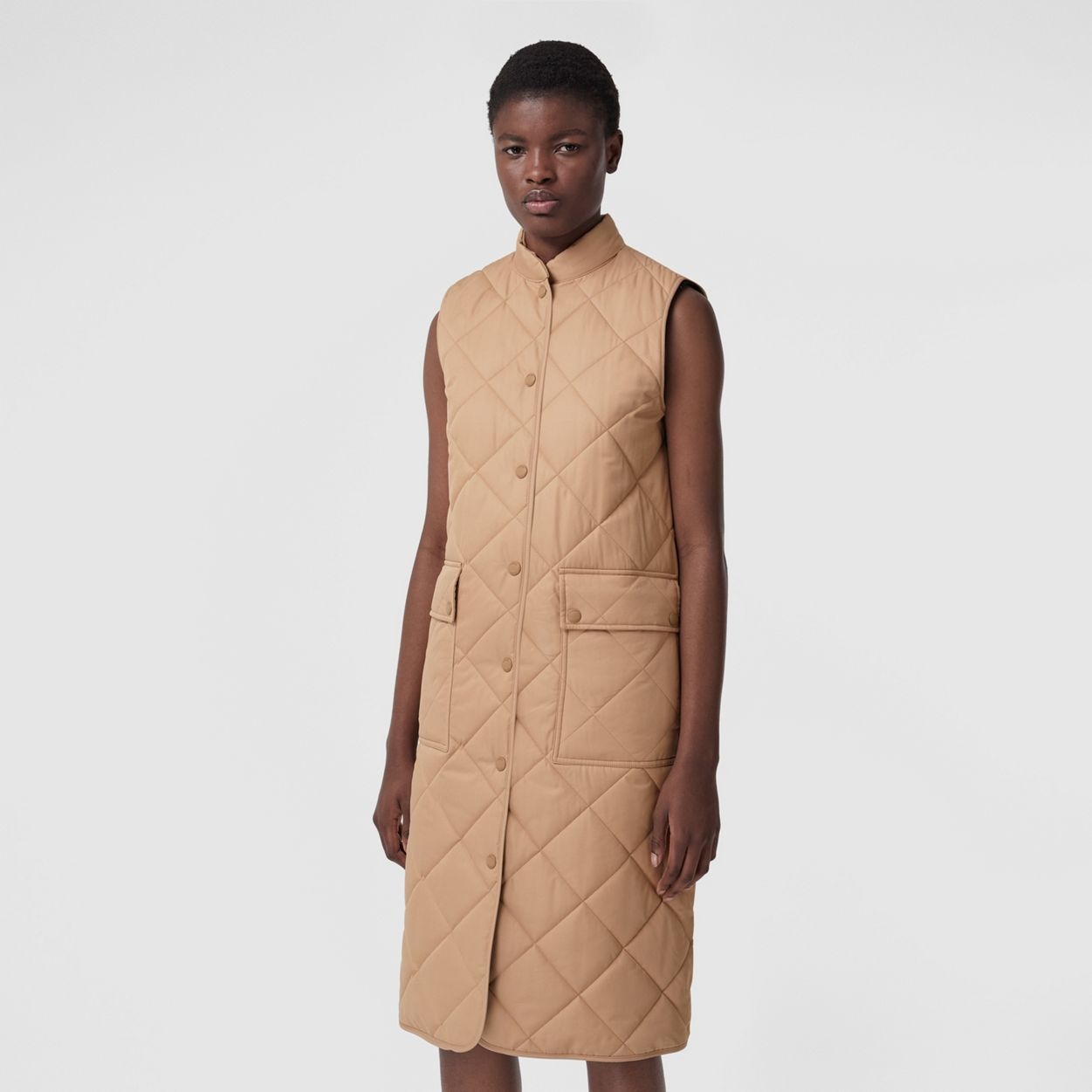 Diamond Quilted Cotton Gabardine Gilet - 7