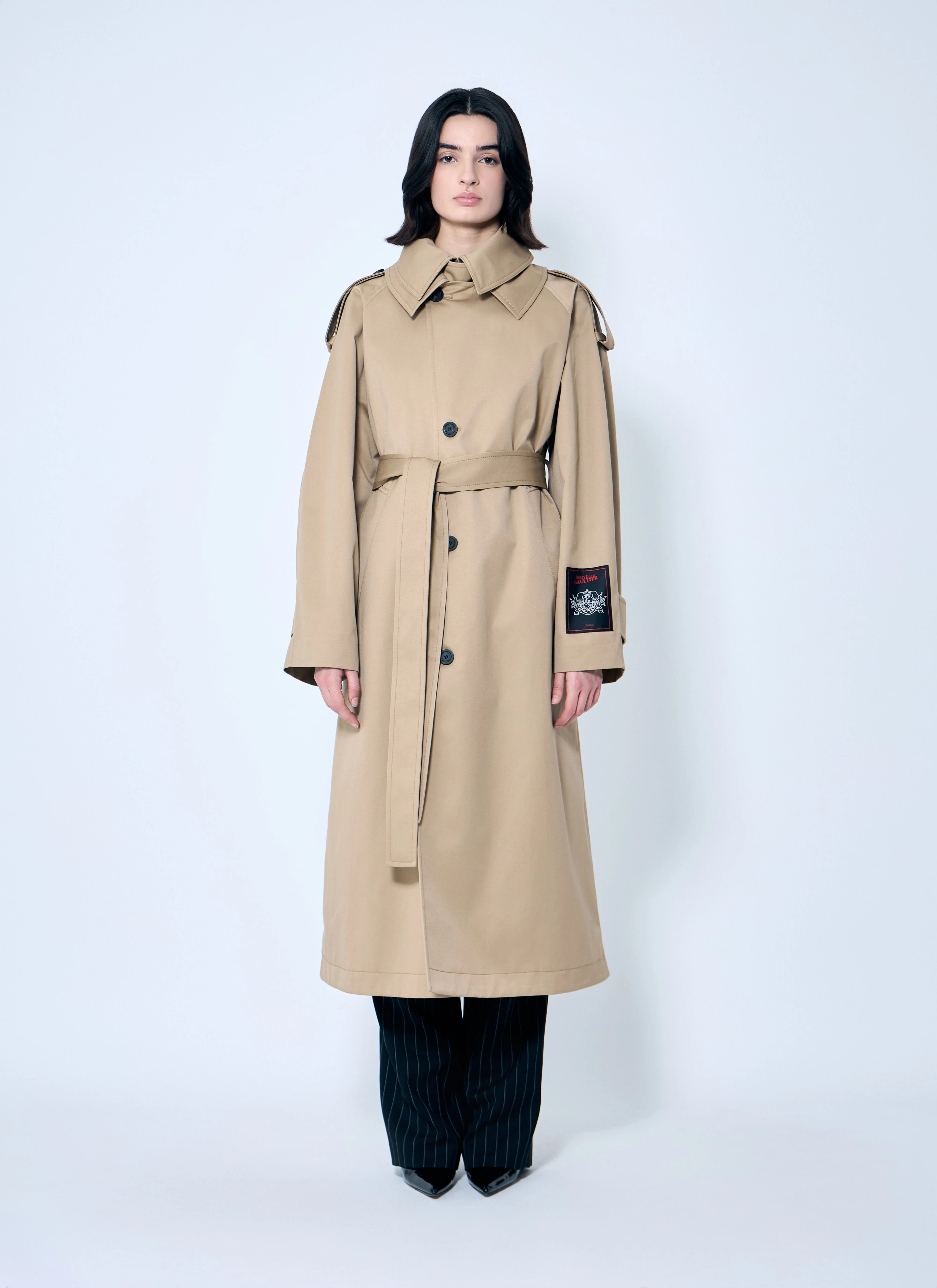 Jean Paul Gaultier Women Deconstructed Cotton-Twill Trench Coat - 1