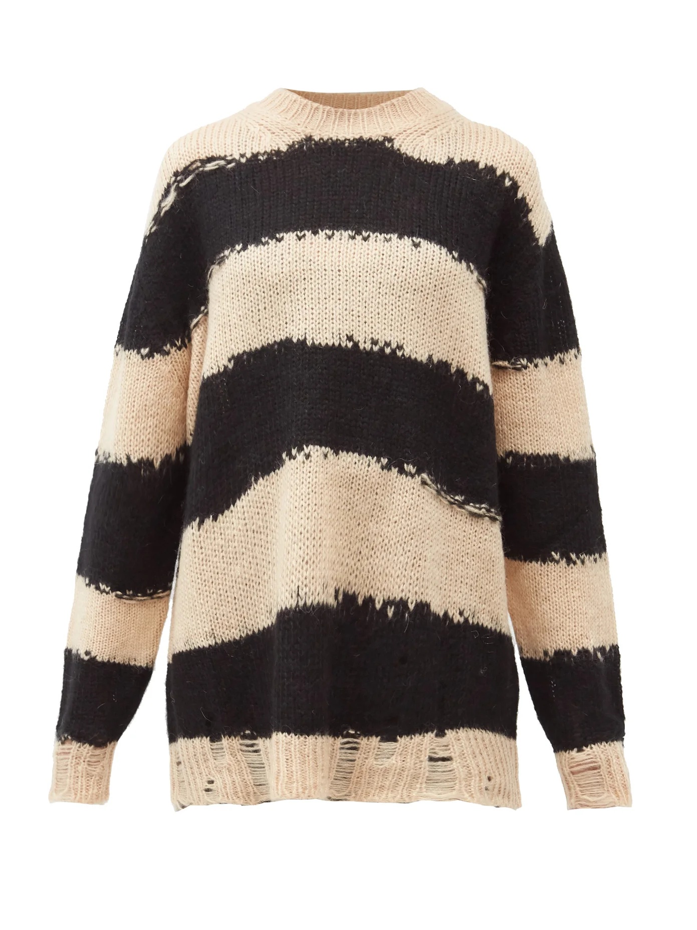 Kantonia striped distressed knitted sweater - 1