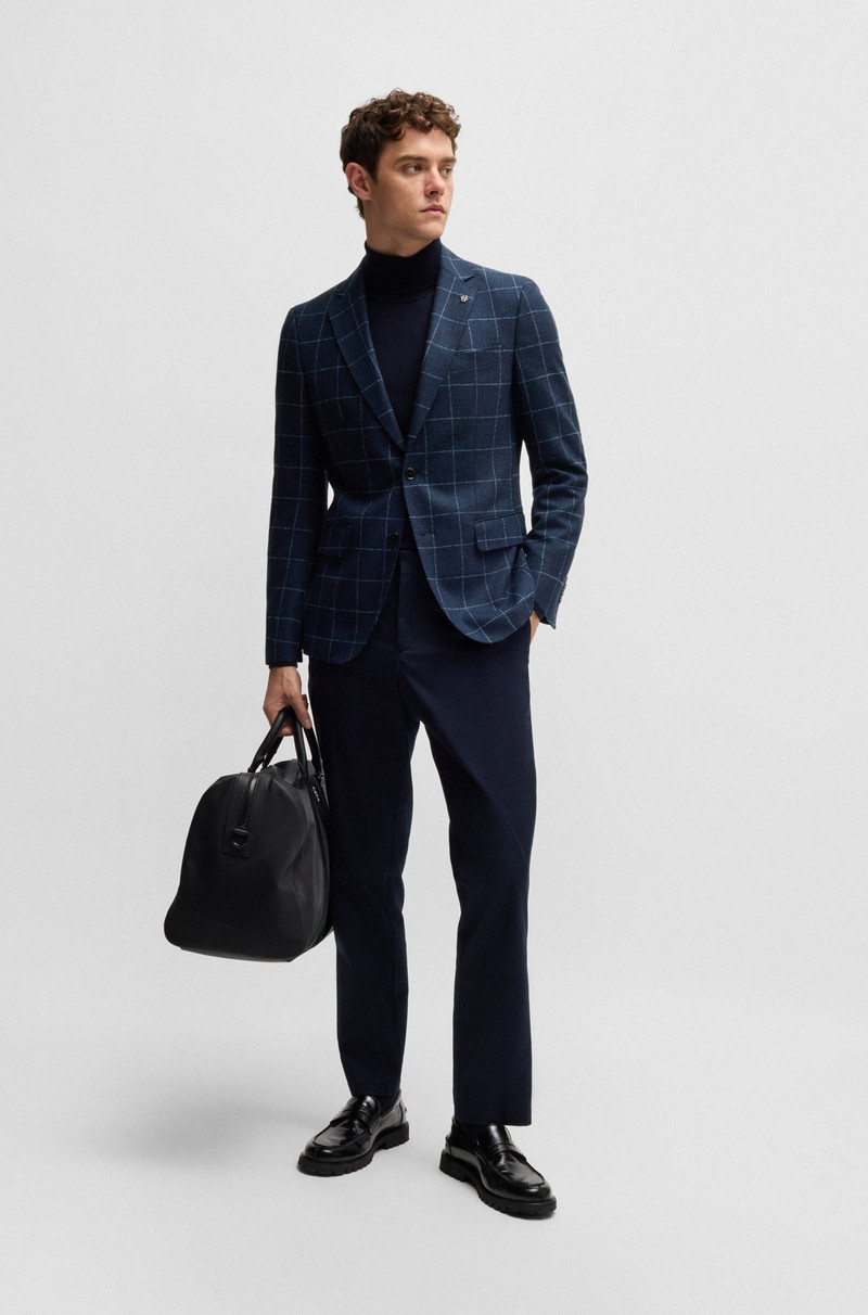 BOSS SLIM-FIT JACKET IN CHECKED WOOL outlook