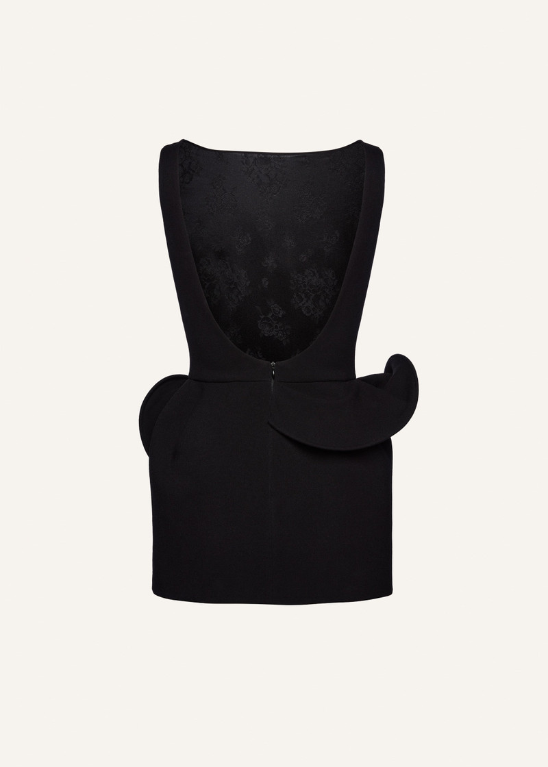 Floral appliqué sheath dress in black 2