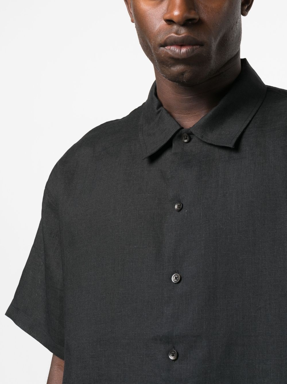 short-sleeve linen shirt - 5