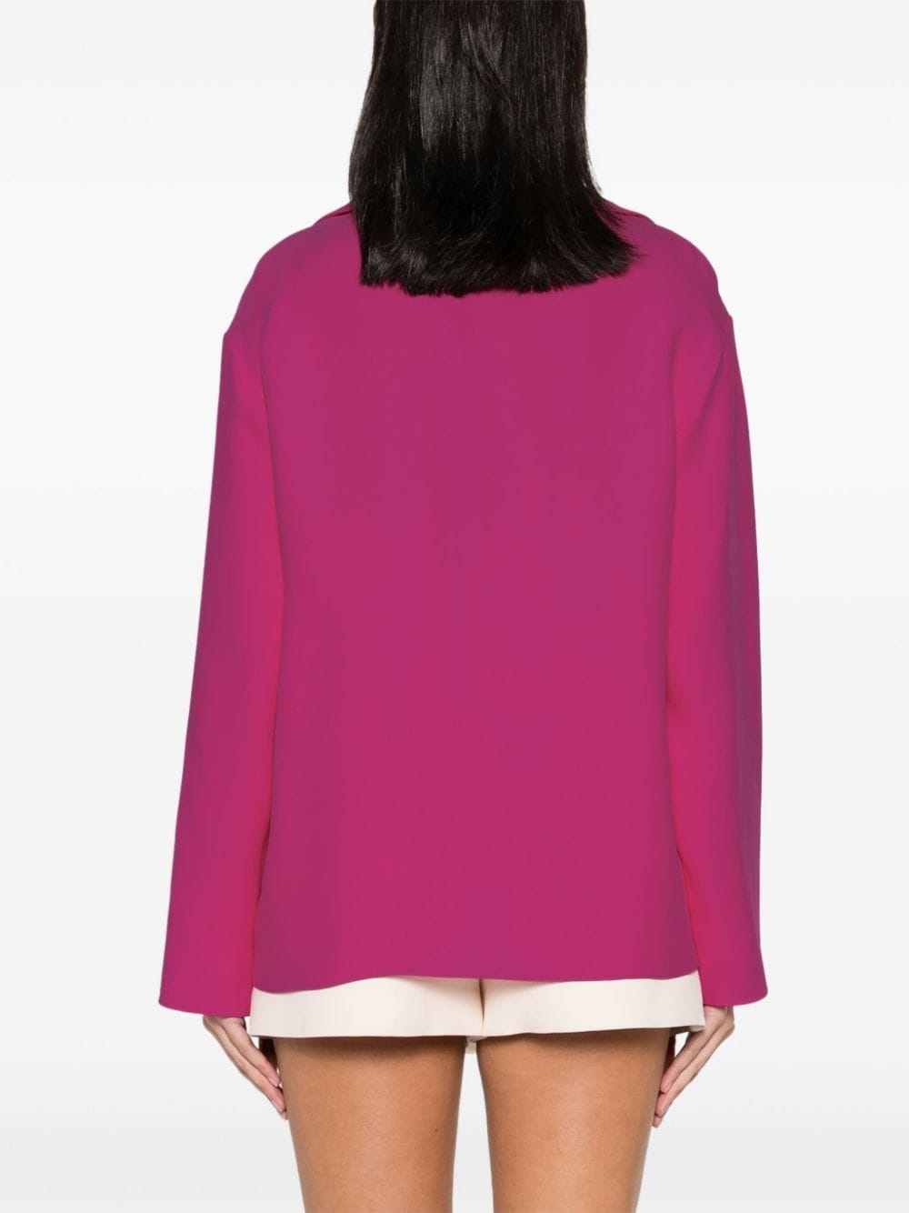 V-logo silk blouse - 4