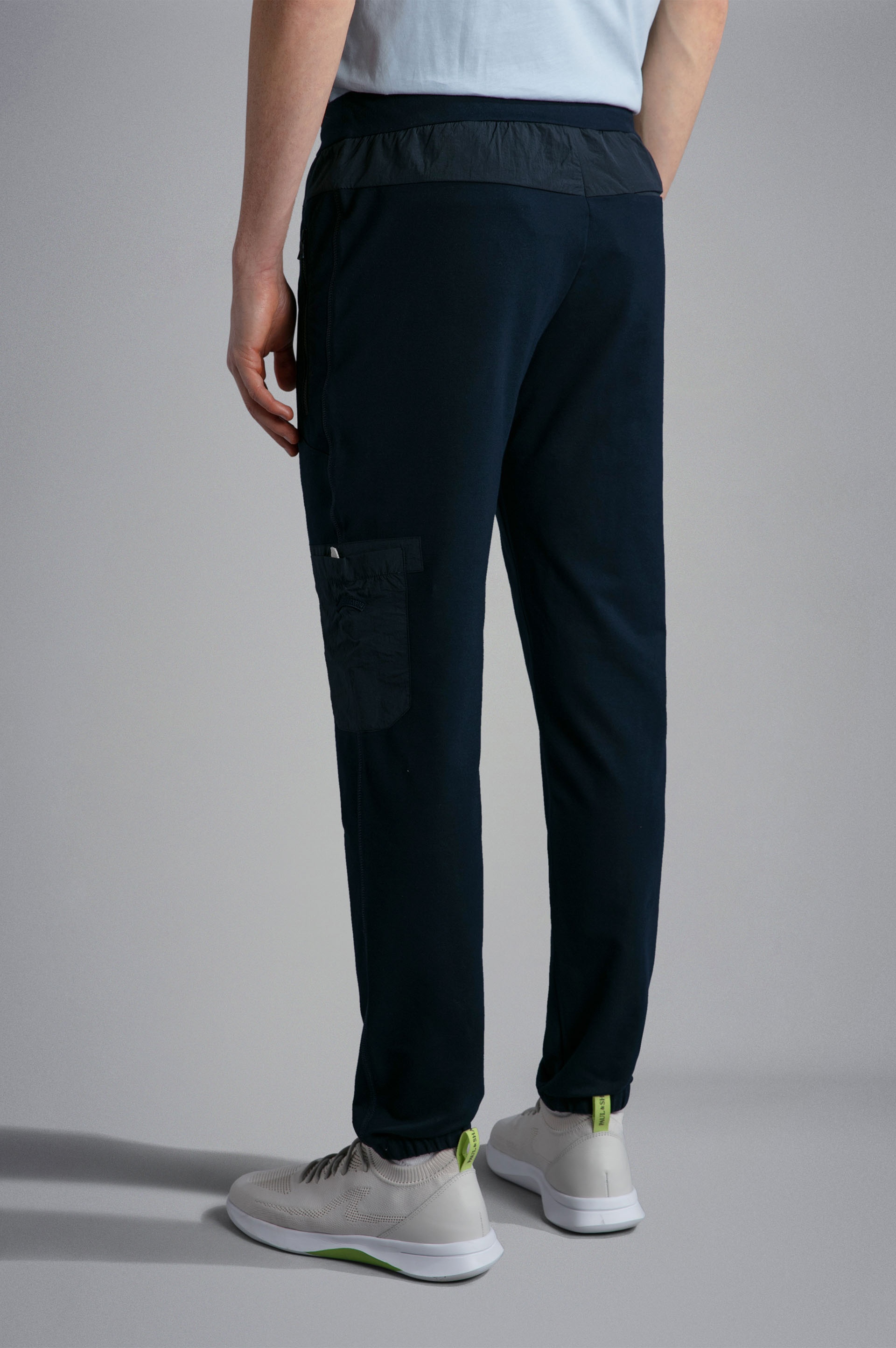 COTTON TRACK-PANTS WITH NYLON DETAILS - 3