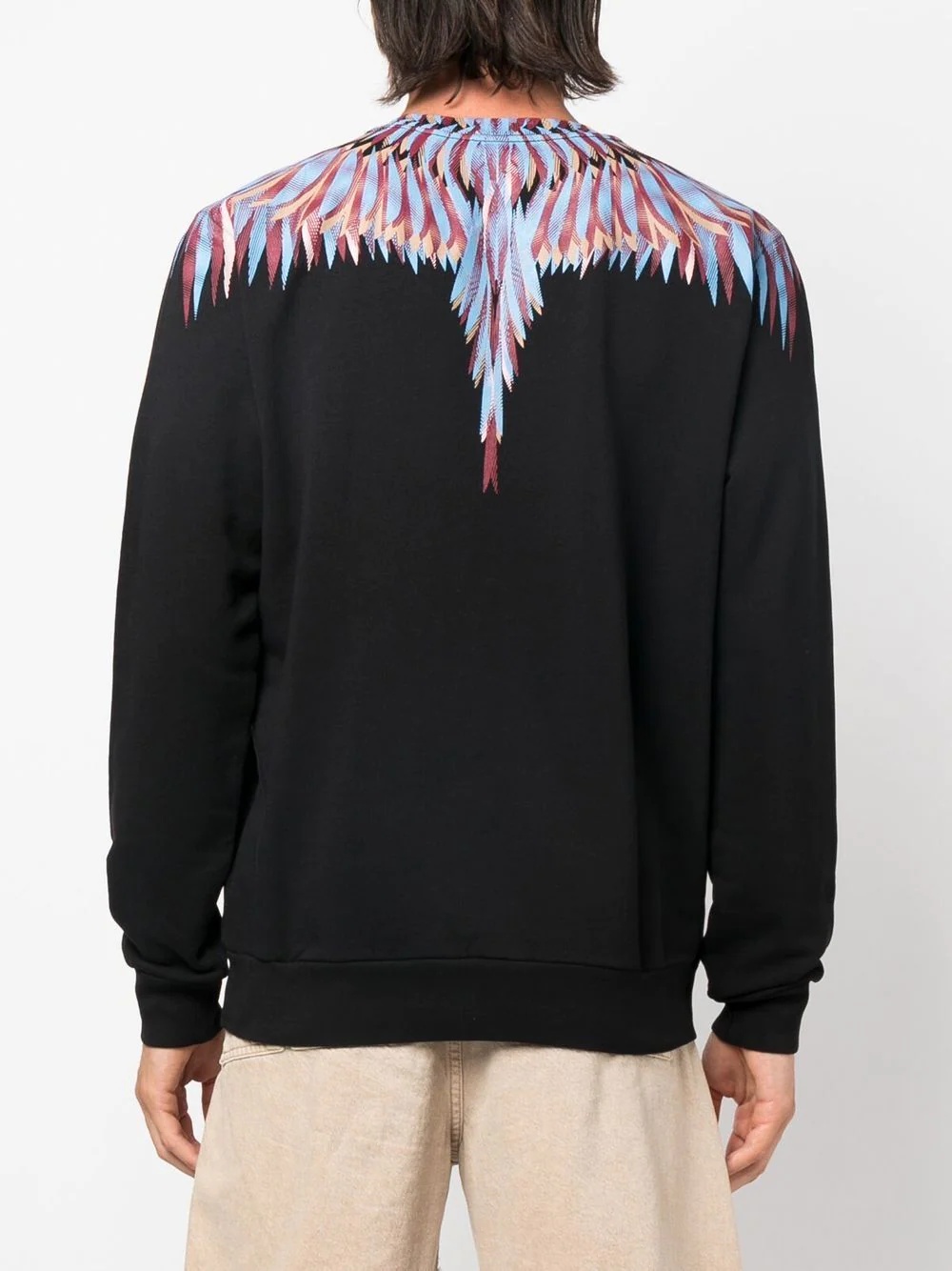 wings-print crew neck sweatshirt - 4