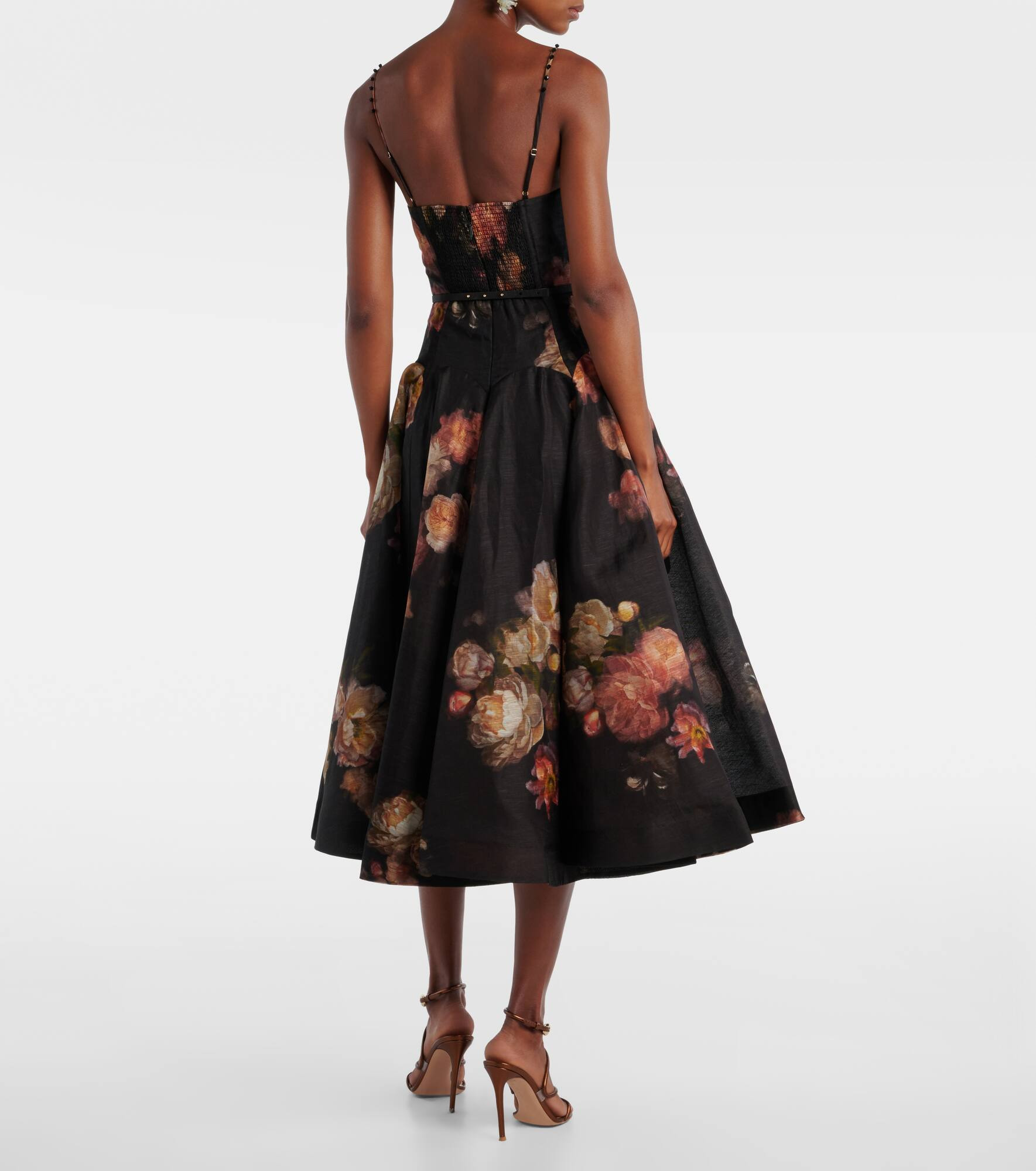 Hypnotic linen and silk organza midi dress - 3