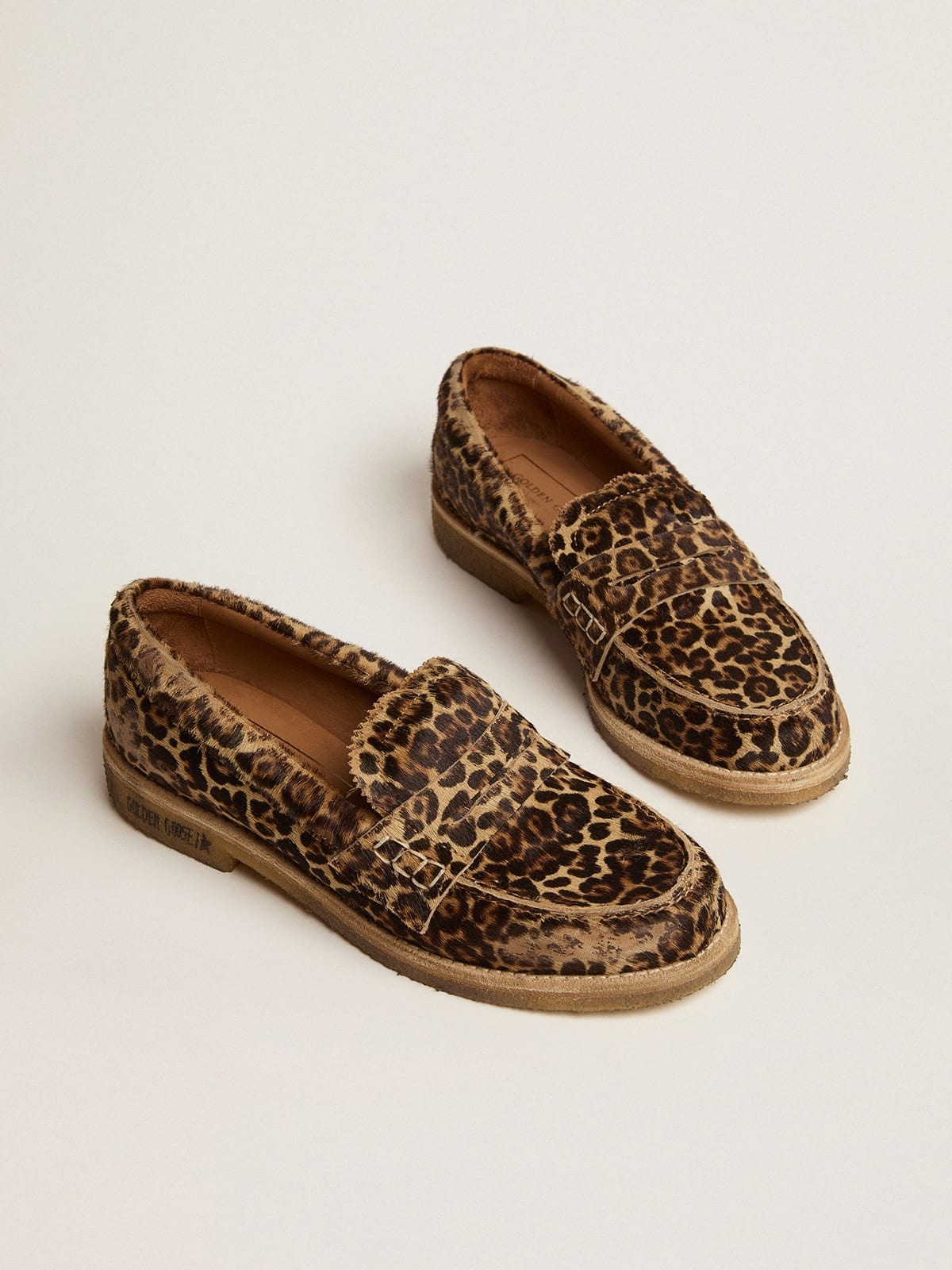 Women's loafers in leopard print pony skin - 2