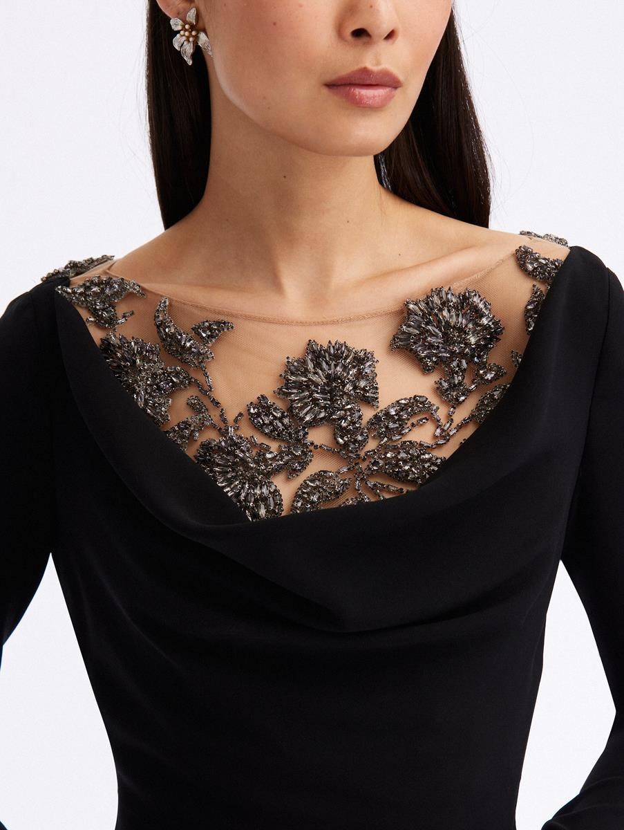 MORNING GLORY CRYSTAL COWL NECK BLOUSE - 4