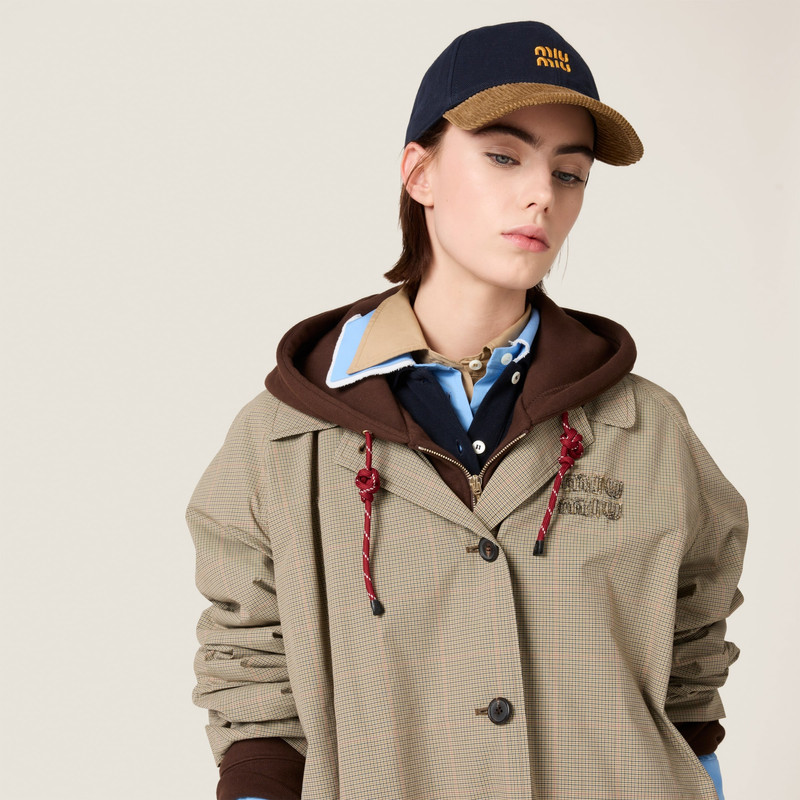 Miu Miu Denim and corduroy baseball cap outlook