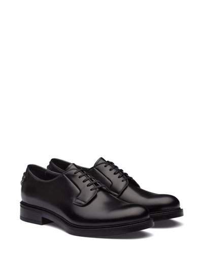 Prada brushed-leather lace-up shoes outlook