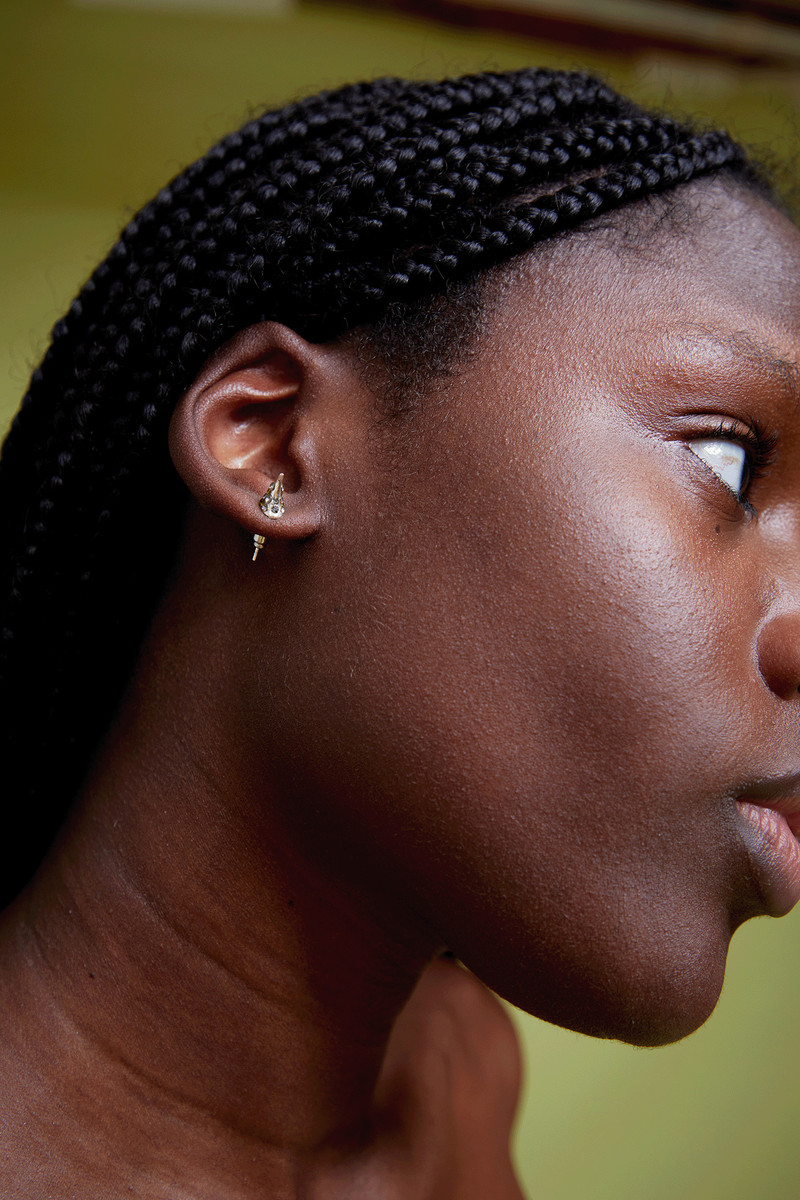 Collina Strada OLIVINE RHINESTONE HORN STUDS outlook