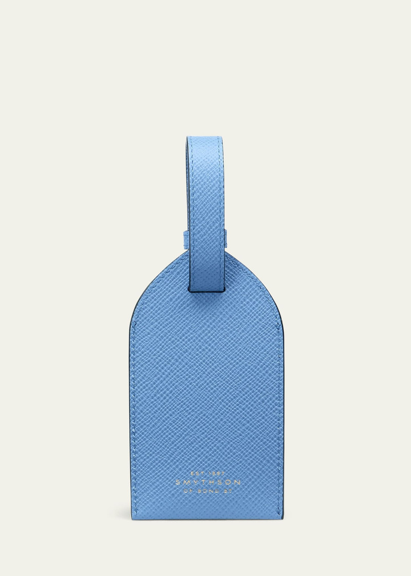 Smythson Panama Nile Blue Luggage Tag outlook