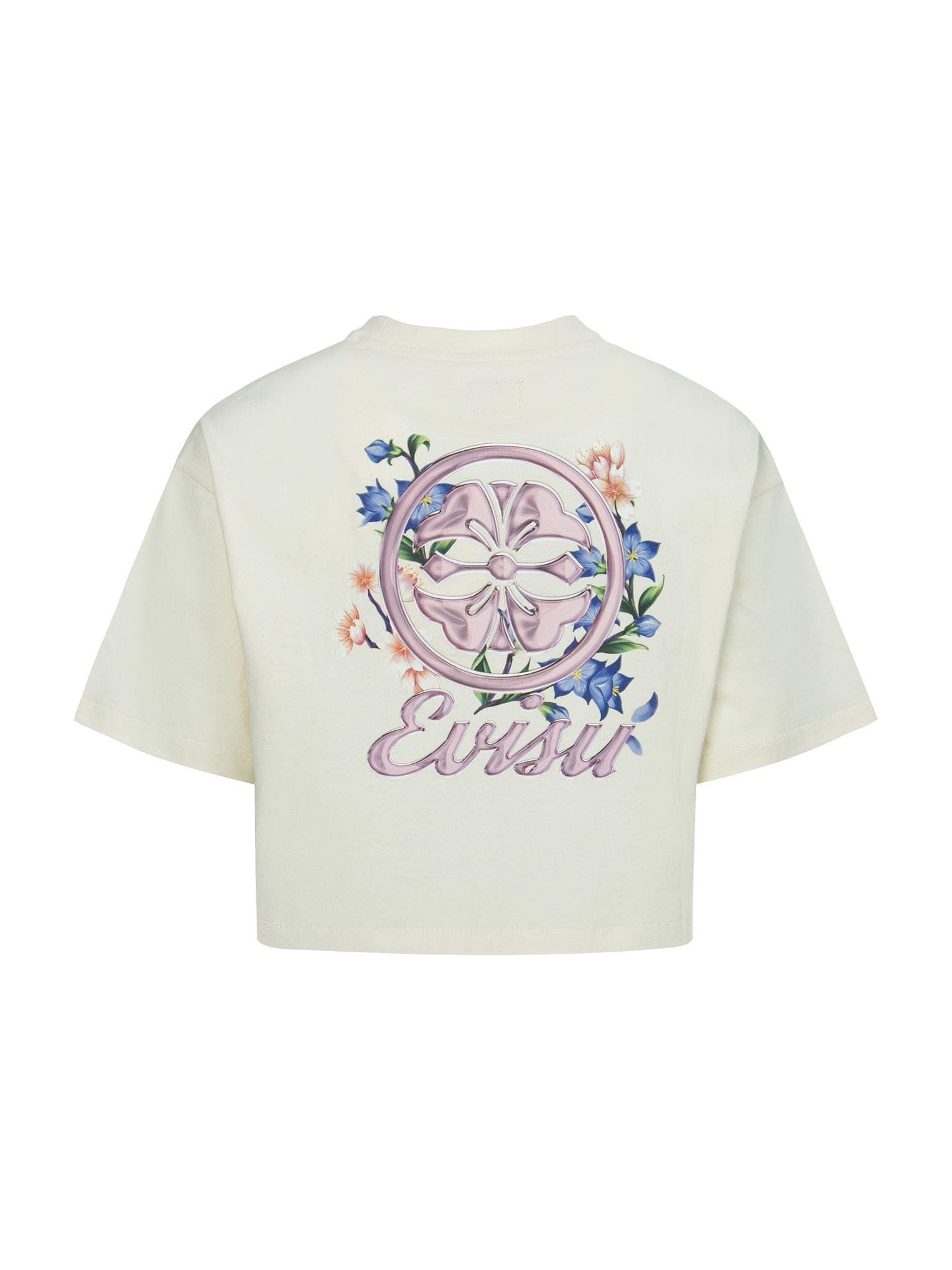 KAMON AND WISTERIA PRINT CROPPED T-SHIRT - 12