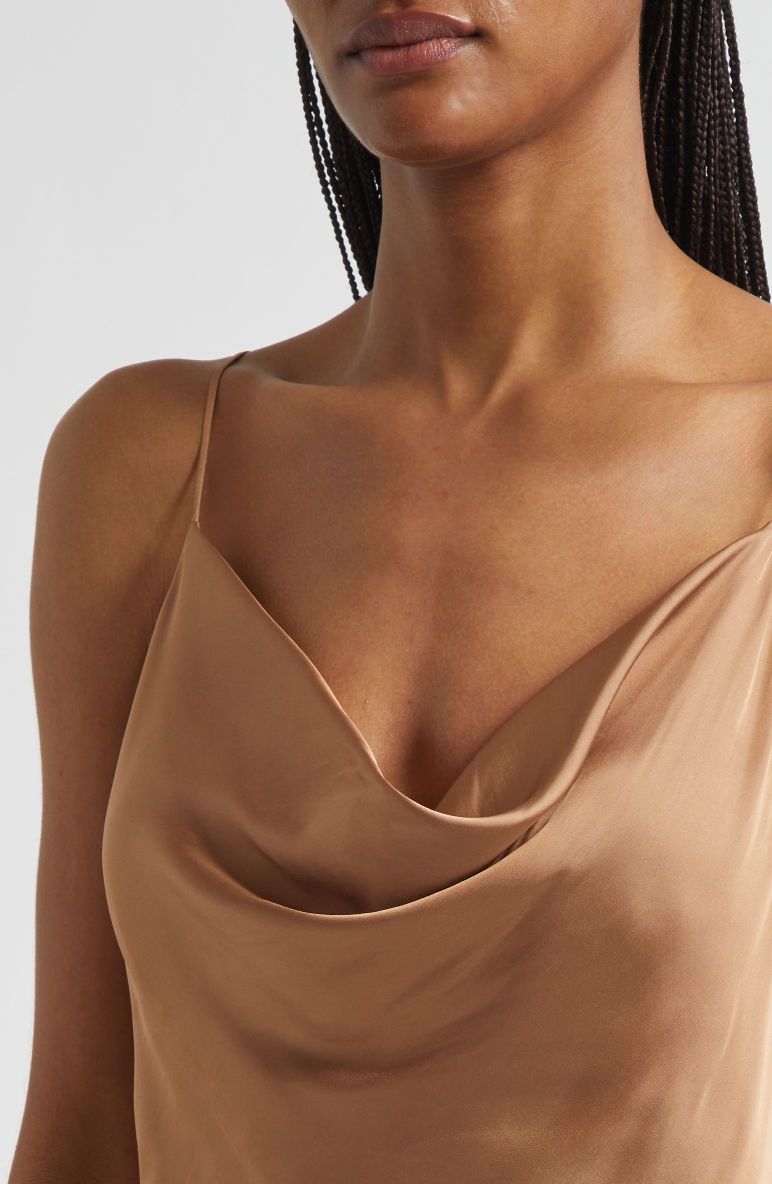 L'AGENCE Calista Cowl Neck Satin Camisole in Ginger Snap at Nordstrom - 4