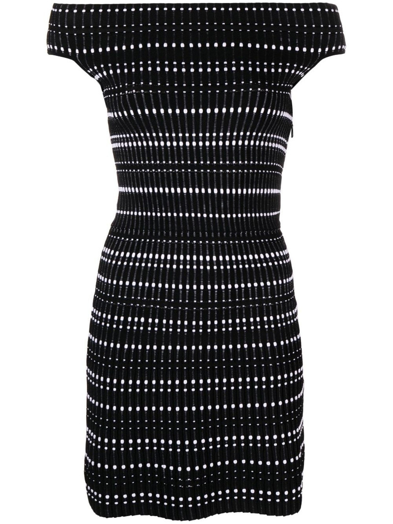off-shoulder knitted minidress 1