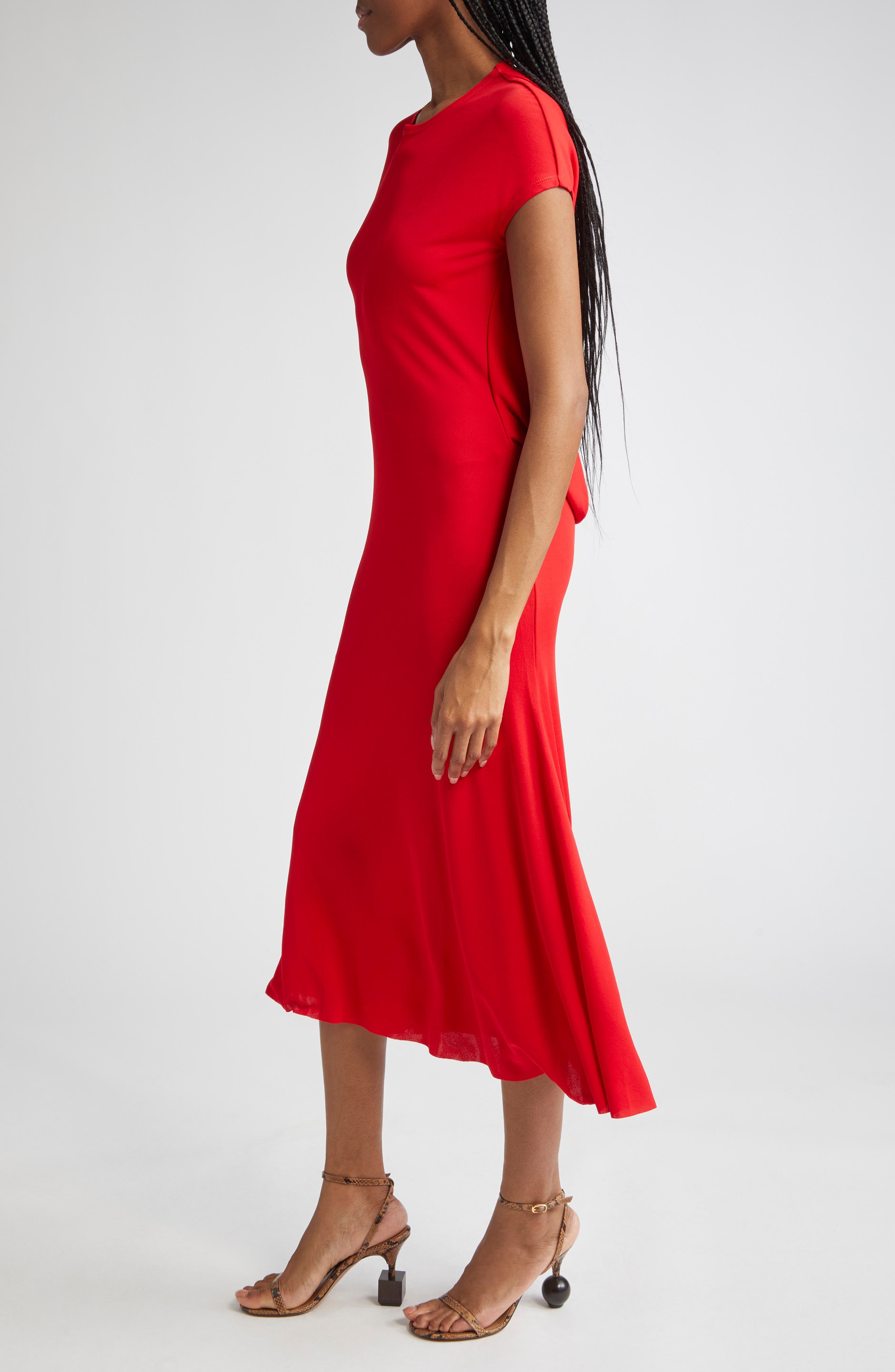 Jacquemus La Robe Salerno Asymmetric Jersey Dress in Red at Nordstrom - 3