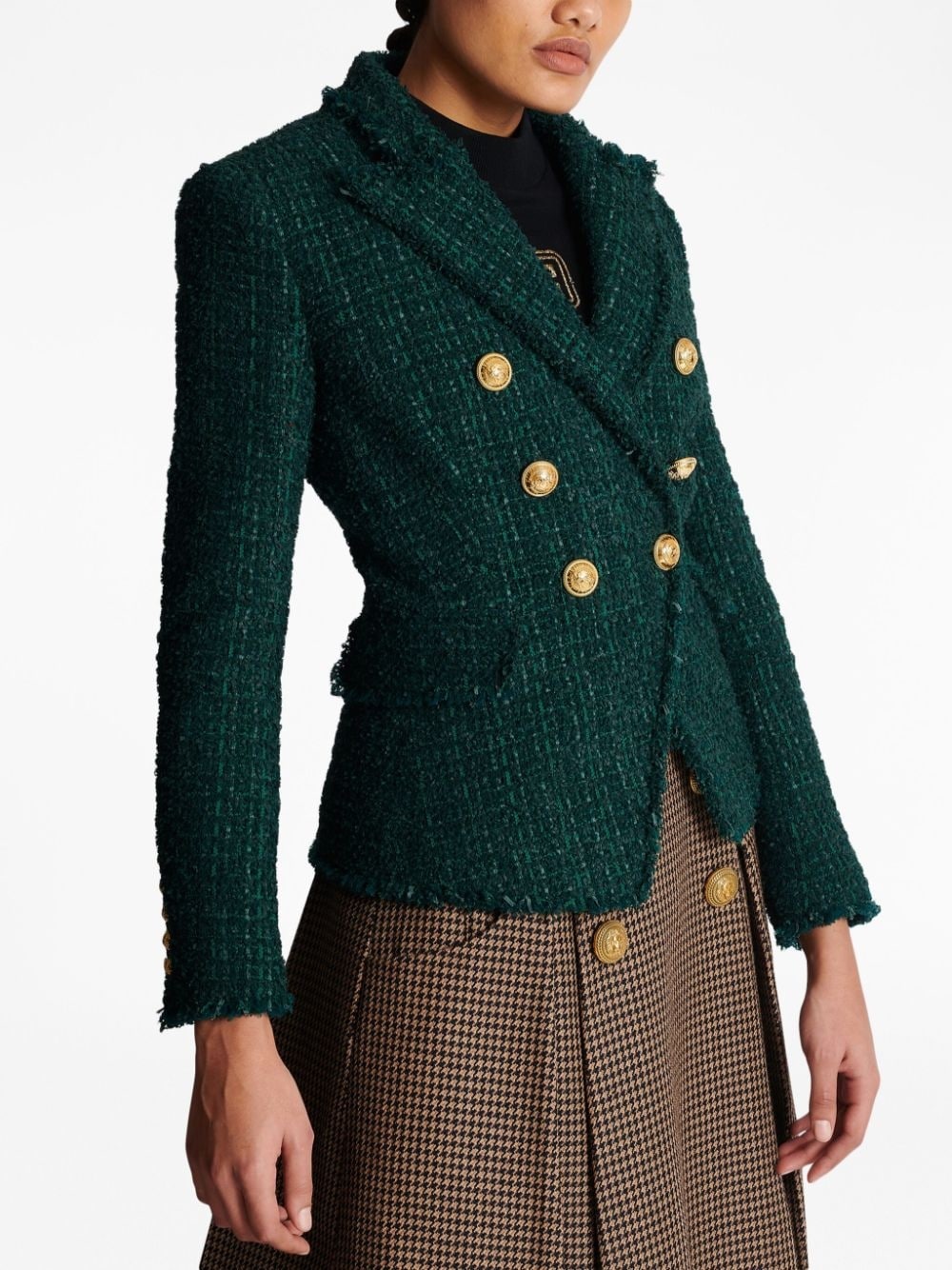 double-breasted tweed jacket - 7