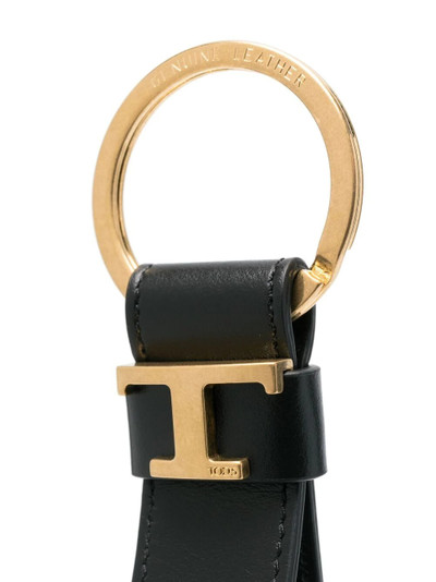 Tod's logo-plaque leather keyring outlook