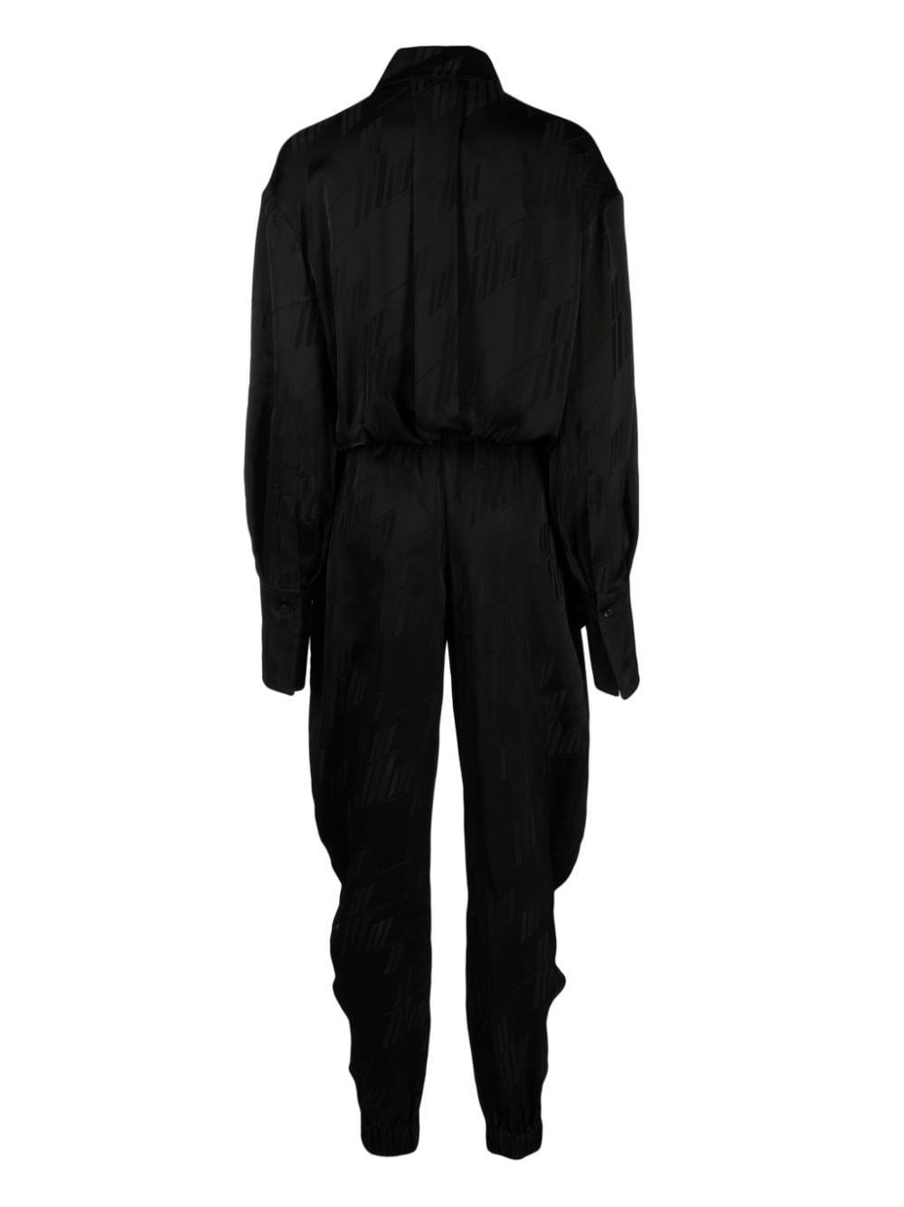 logo-jacquard satin jumpsuit - 2