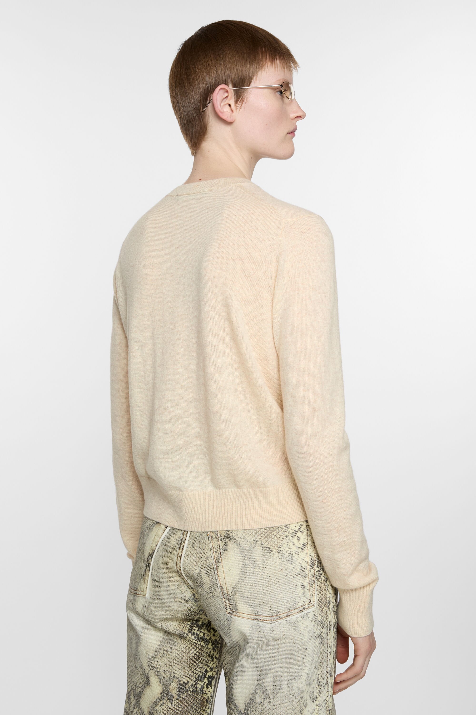 Cadigan yak wool - fitted fit - Oatmeal melange - 3