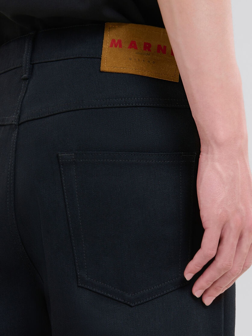 BLACK DENIM WIDE-LEG JEANS - 4