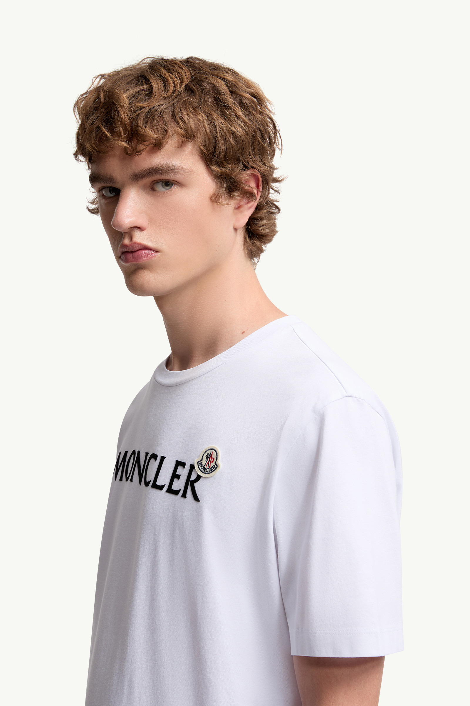 Flocked Logo Cotton T-Shirt - 4