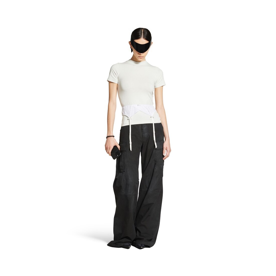 Women's Lingerie T-shirt in Dirty White - 2